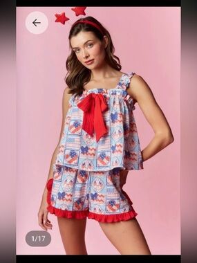 Rareraw Patriotic Flag Top & Short Set